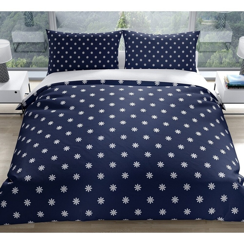 STAR FLOWER NAVY Pillow Case By Kavka Designs