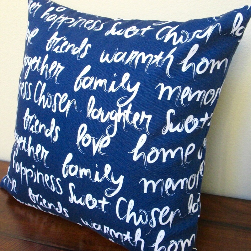 Artisan Pillows 'Love, Happiness, Laughter' Navy 18-inch Indoor Throw Pillow Cover