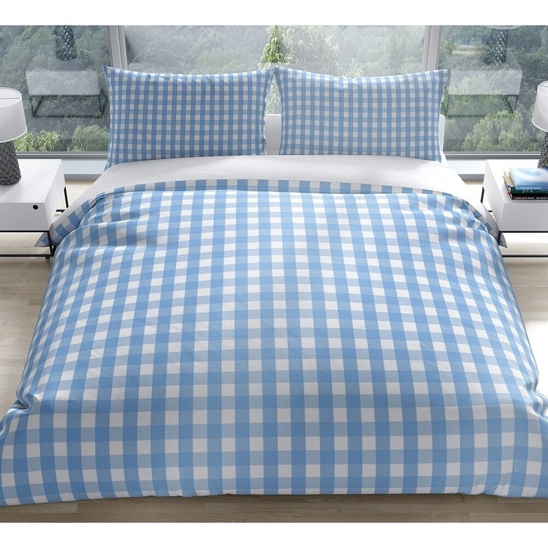 BLUE GINGHAM DREAM Pillow Case By Kavka Designs