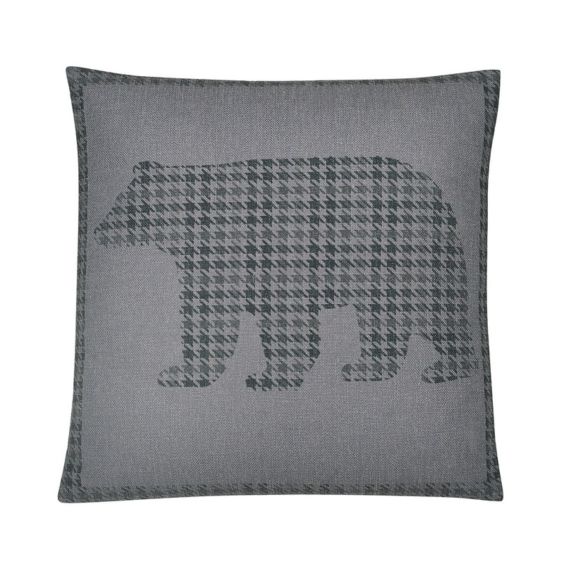 Brielle Home Houndstooth Bear Throw Pillow - 18x18"