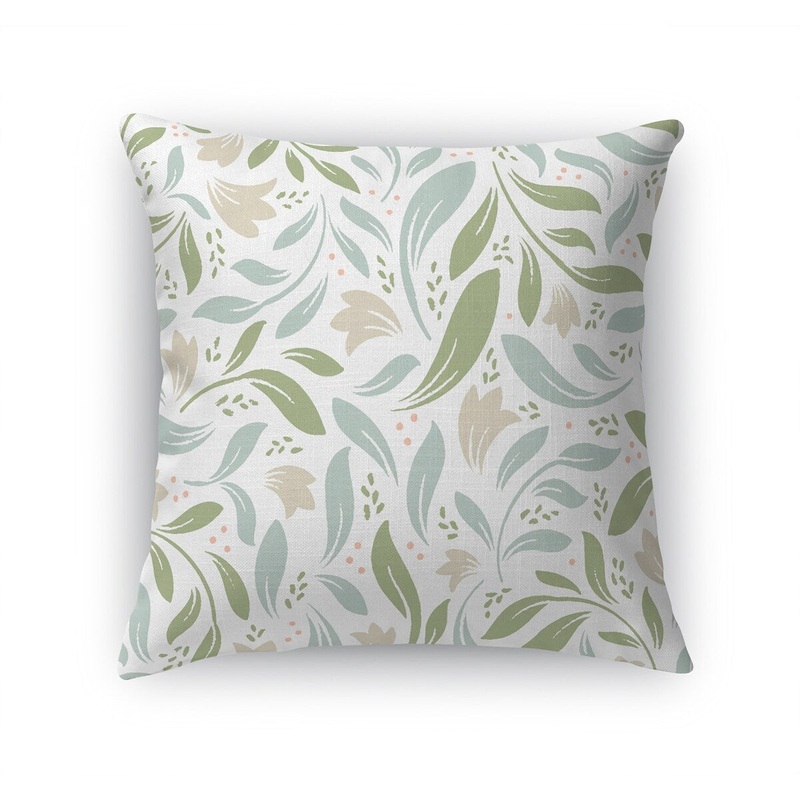 CALM WORDS PATTERN GREEN Accent Pillow By Gia Graham
