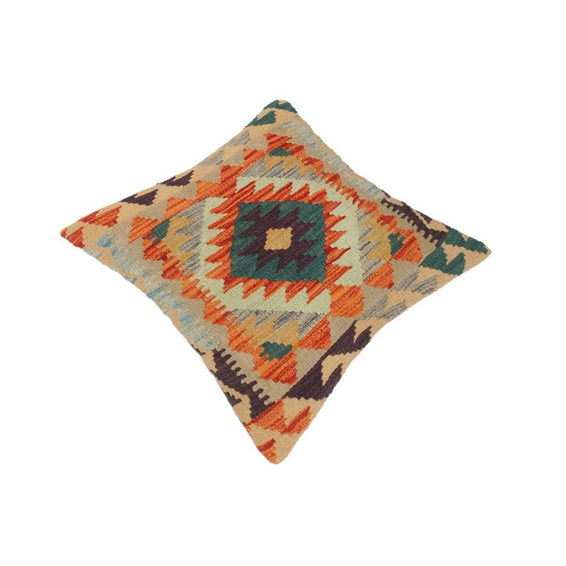 Shabby Chic Eun Hand-Woven Turkish Kilim Throw Pillow