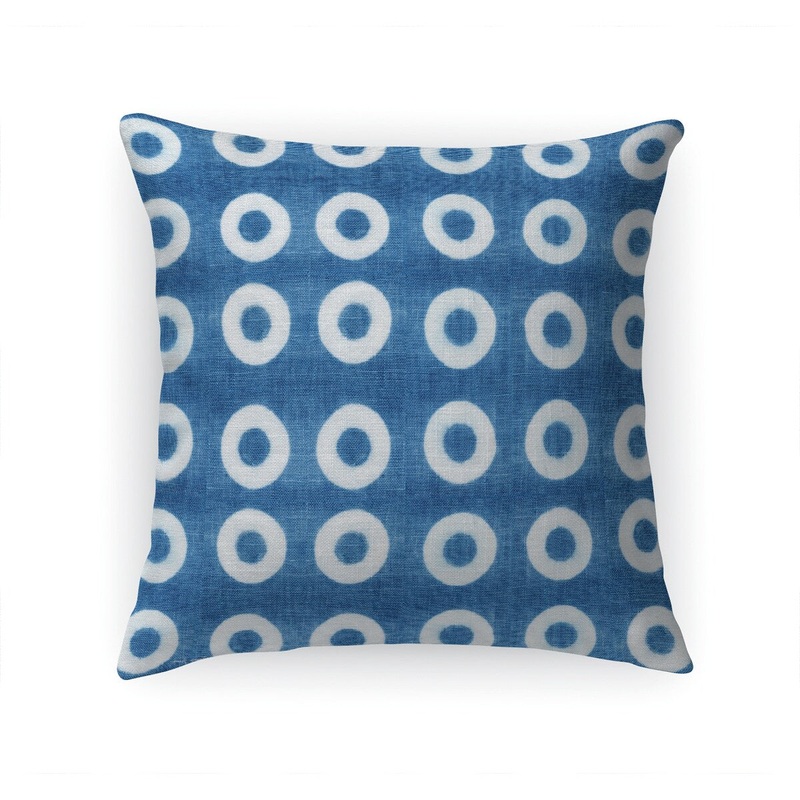 SHIBORI DONUTS Linen Throw Pillow By Nancy Green