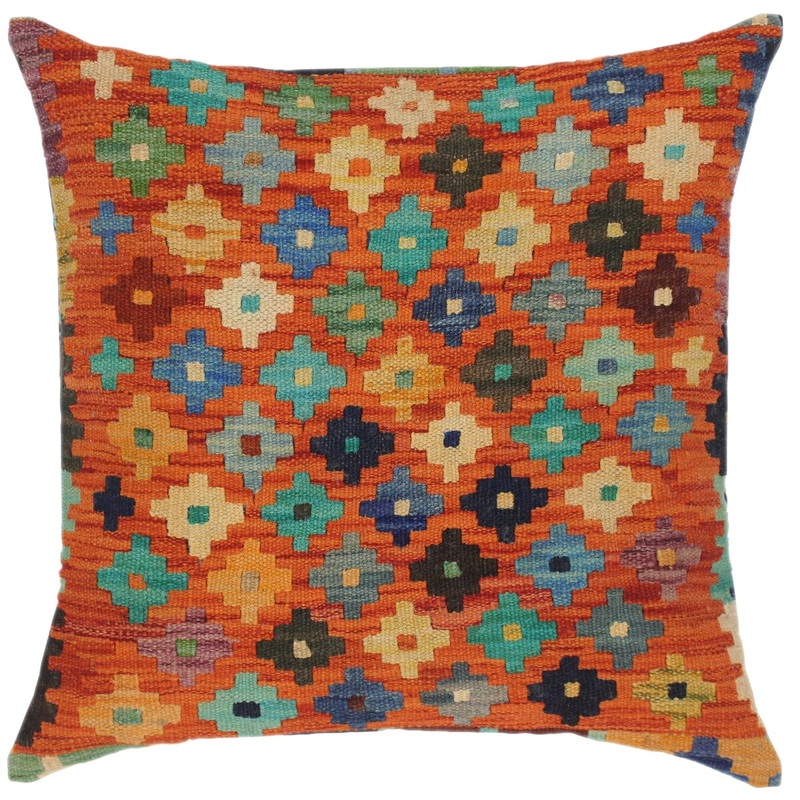 Southwestern Jetta Hand-Woven Turkish Kilim Throw Pillow