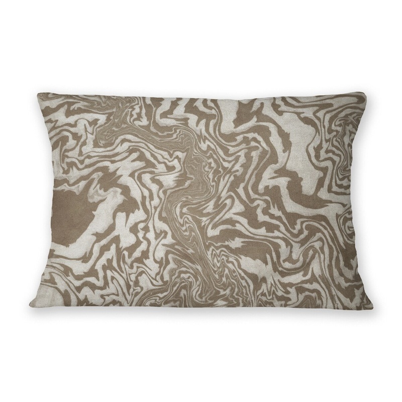 SUMINAGASHI JAGGED TAUPE Linen Throw Pillow By Nancy Green