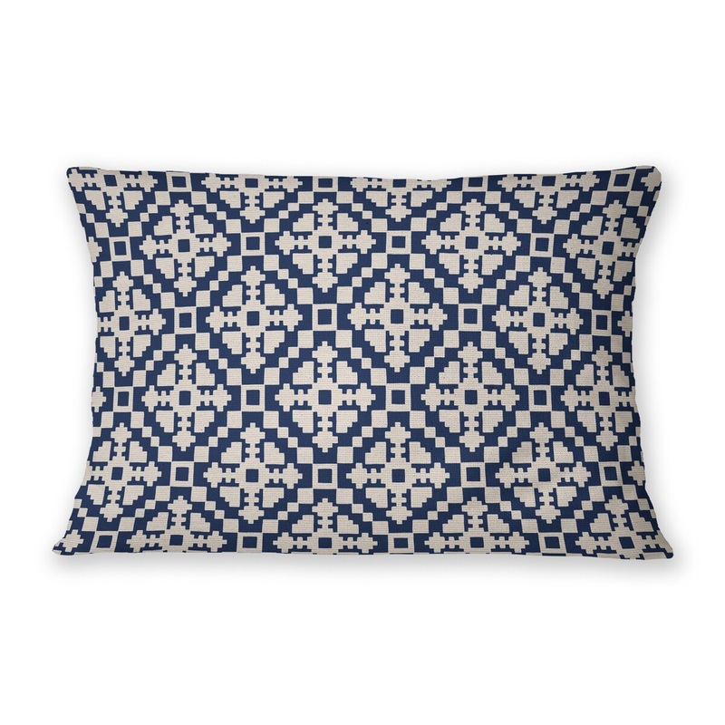 SUNDANCE SNOWFLAKE NAVY Linen Throw Pillow By Jenny Lund