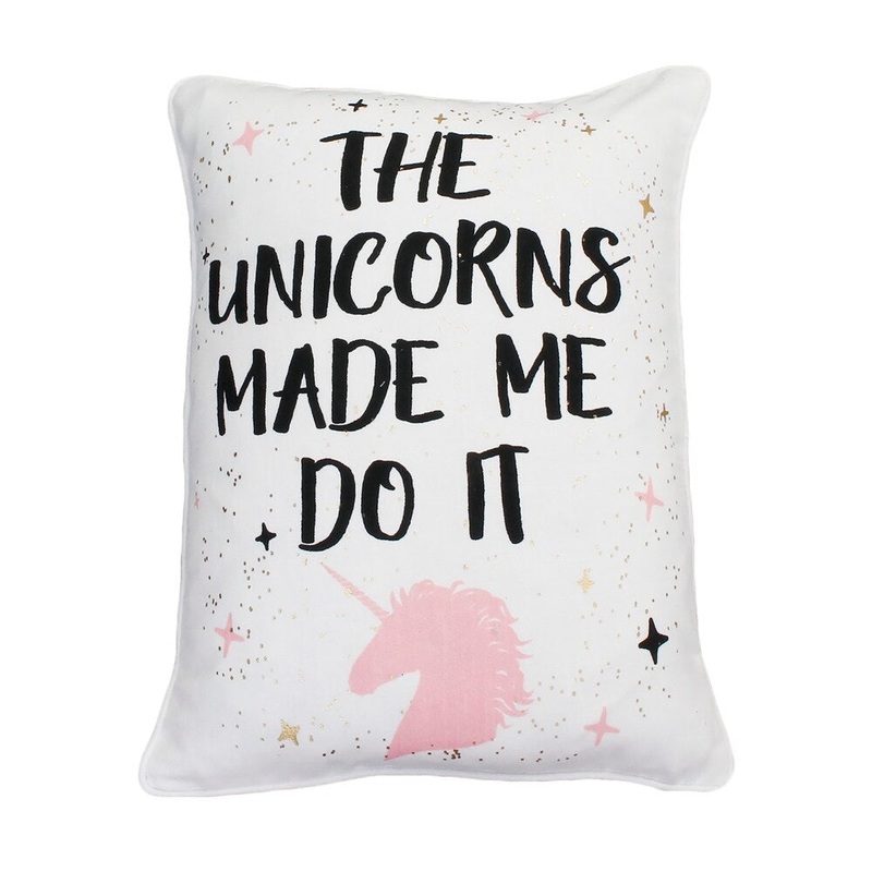 Thro 14x18" The Unicorns Made Me Do It Raised Foil Print Typography Pillow