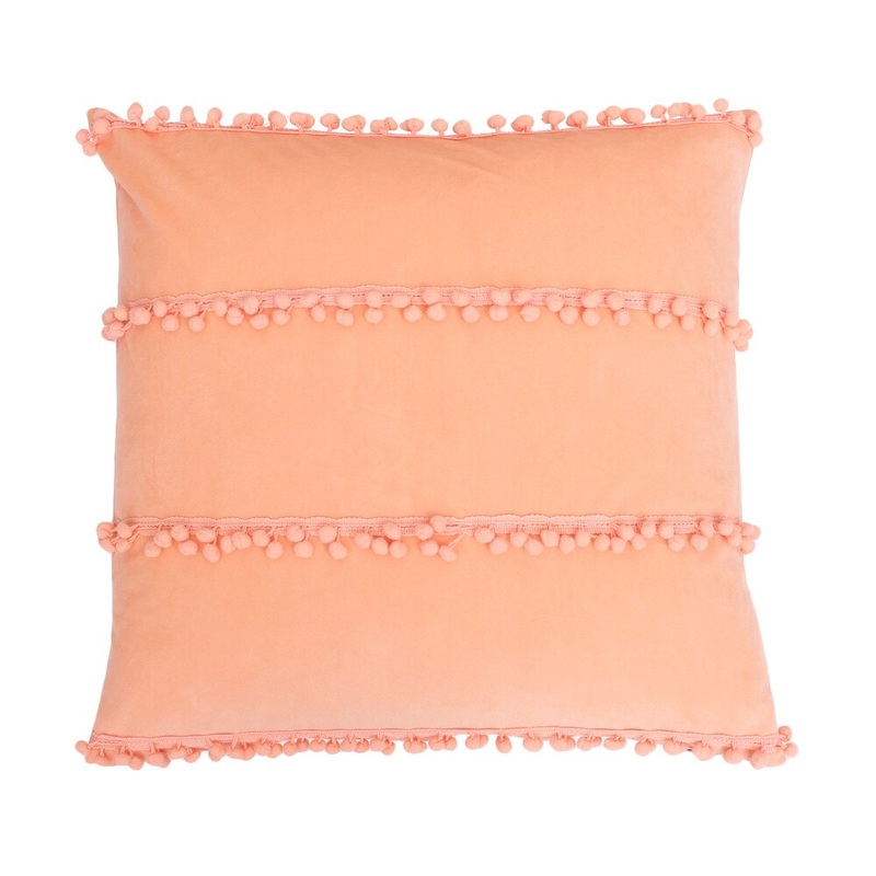 Thro by Marlo Lorenz Petrina Coral Feather-filled Pom Pom Throw Pillow