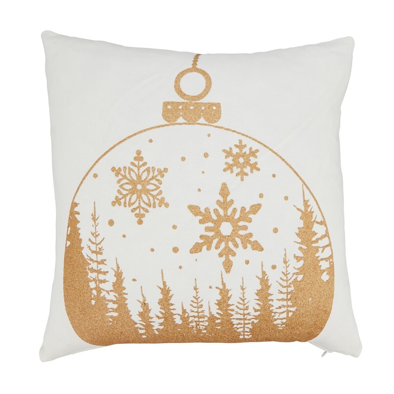 Cheerful Holiday Ornament Throw Pillow