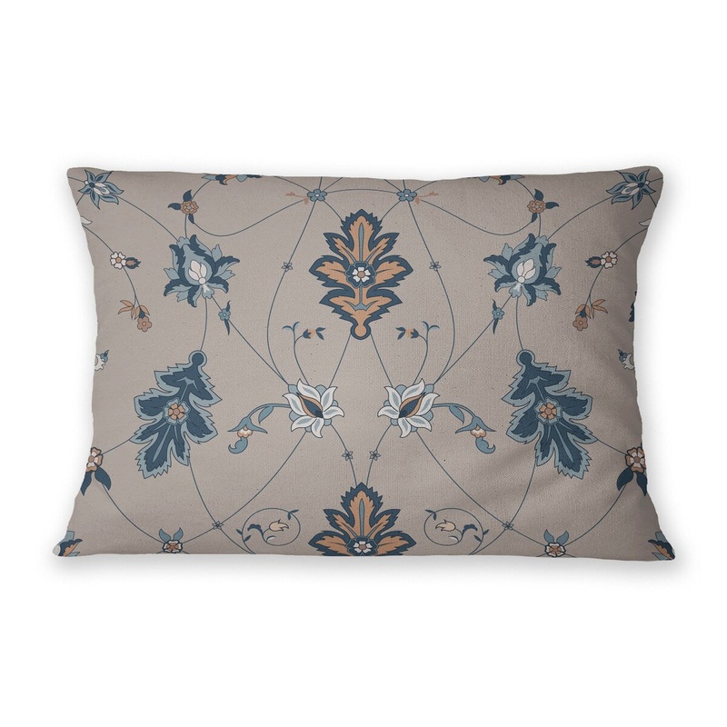 SHABYLON BLUE & GREY Lumbar Pillow By Marina Gutierrez
