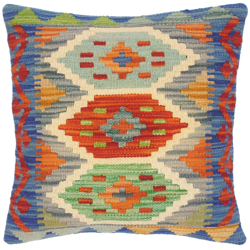 Shabby Chic Maryelle Hand-Woven Turkish Kilim Pillow 17 in. x 18 in.
