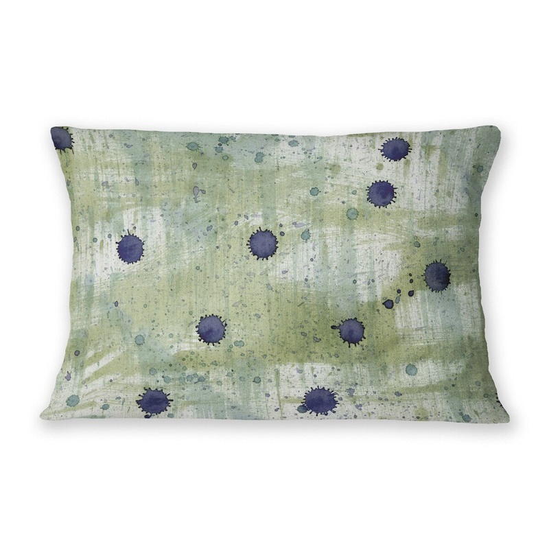 SPATTER LICHEN GREEN Lumbar Pillow By Nancy Green