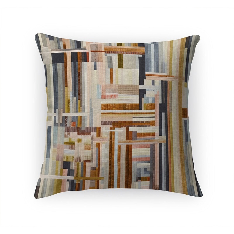 BLOCK AUTUMN Linen Throw Pillow By Marina Gutierrez