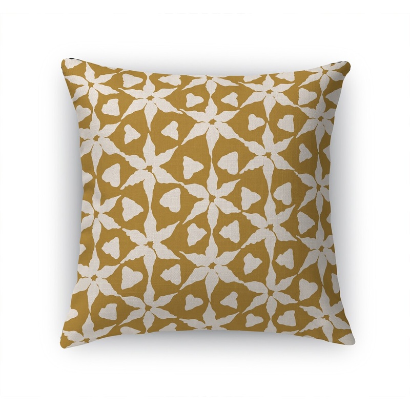 BULA FLOWER OCHRE SQUARE Accent Pillow by Kavka Designs