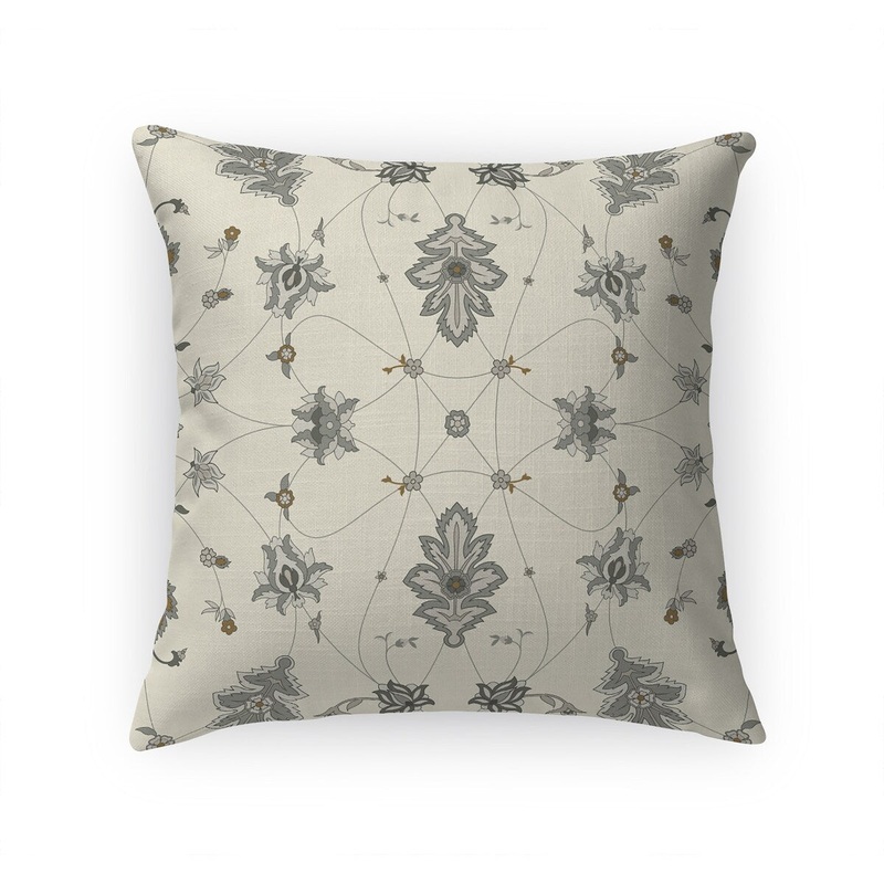 SHABYLON GREY Linen Throw Pillow By Marina Gutierrez
