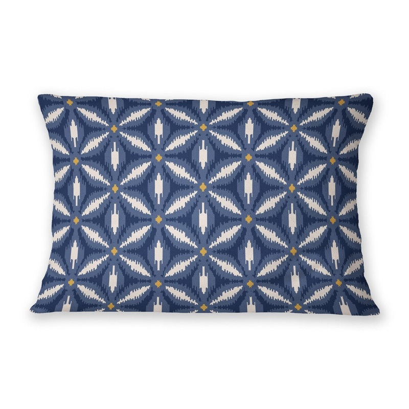 SKETCH A DAISY NAVY Lumbar Pillow By Jenny Lund