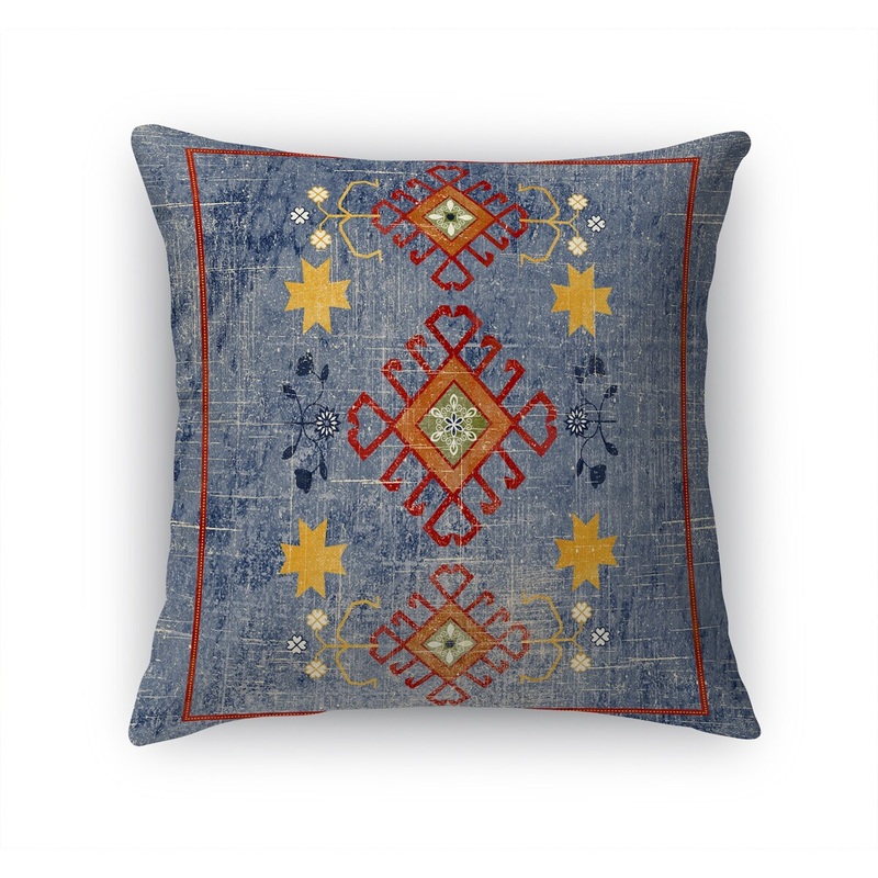 BAIZE BLUE DISTRESSED Accent Pillow by Terri Ellis