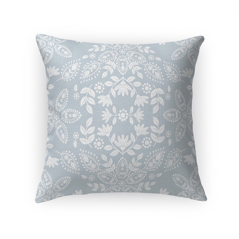 BOHO FLORAL SKY Linen Throw Pillow By Kavka Designs