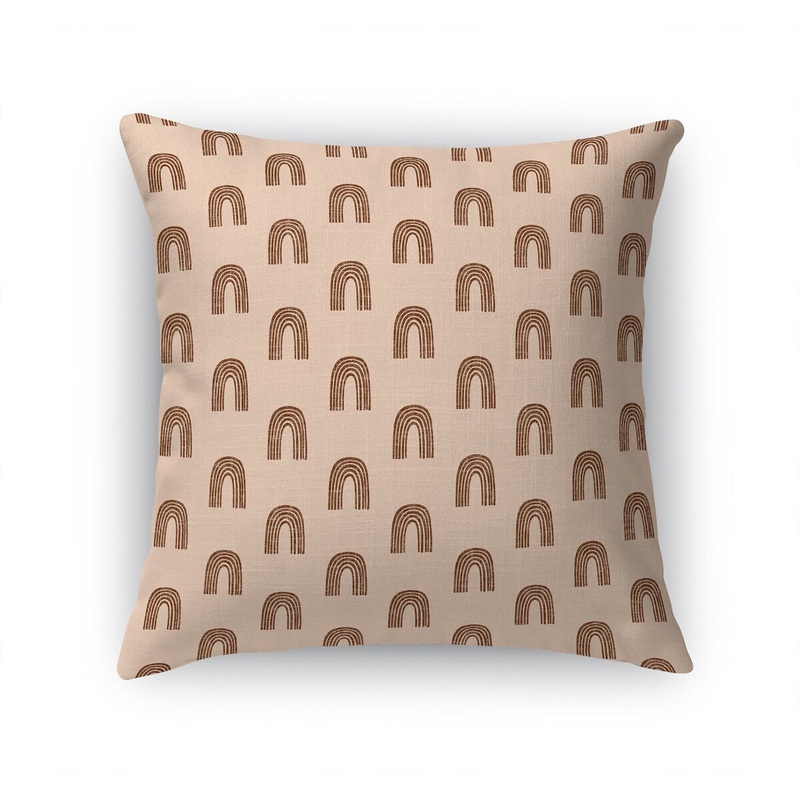 BOHO RAINBOWS TAN & BROWN Accent Pillow by Kavka Designs