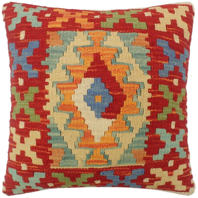 Bohemian Turkish Prosser Hand Woven Kilim Pillow