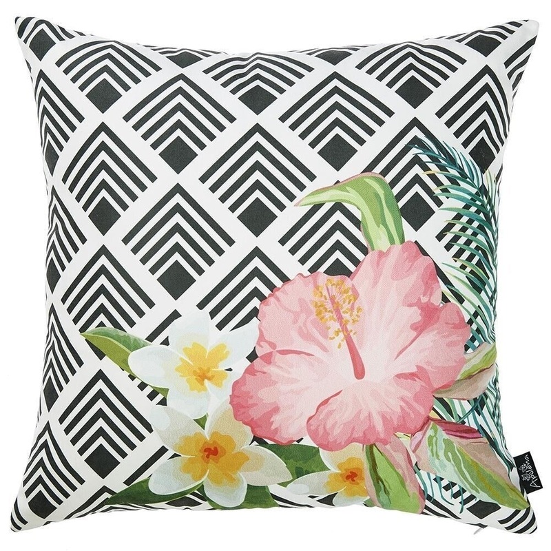 Carson Carrington Tropical Flower Garden 18-inch Throw Pillow Cover