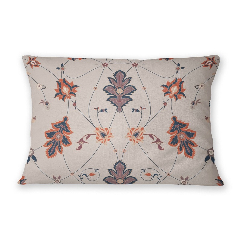 SHABYLON IVORY & BLUE Lumbar Pillow By Marina Gutierrez