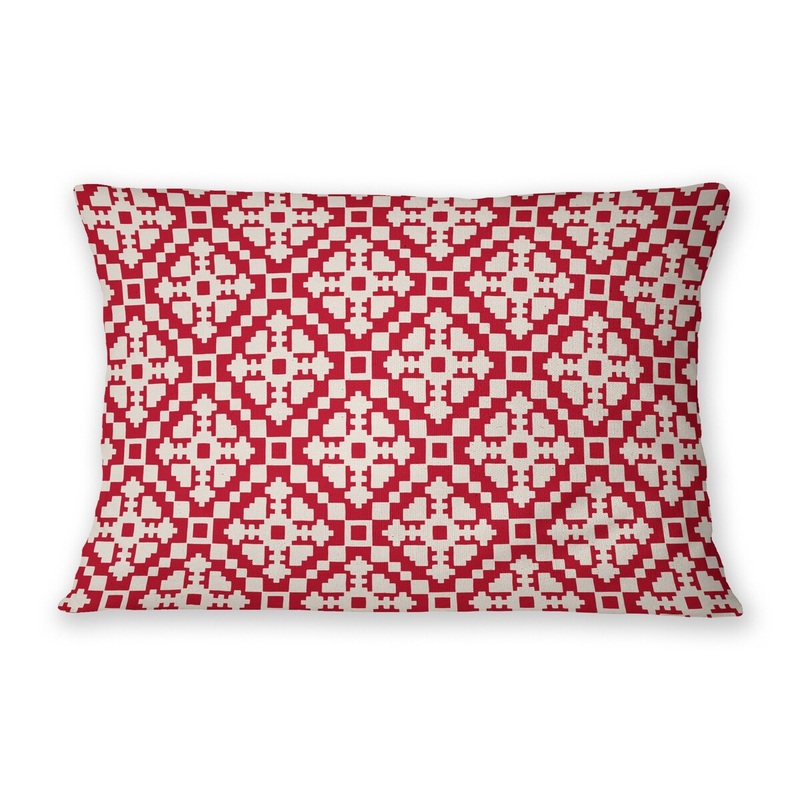 SUNDANCE SNOWFLAKE RED Lumbar Pillow By Jenny Lund