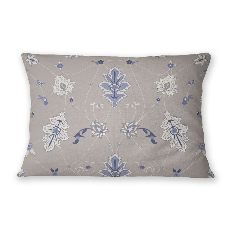 SHABYLON GREY & BLUE Lumbar Pillow By Marina Gutierrez