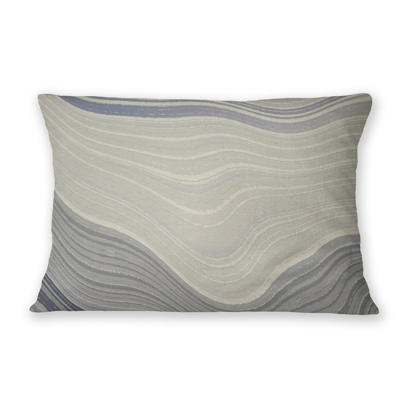 BUTTE WAVE GREY Linen Throw Pillow By Jenny Lund