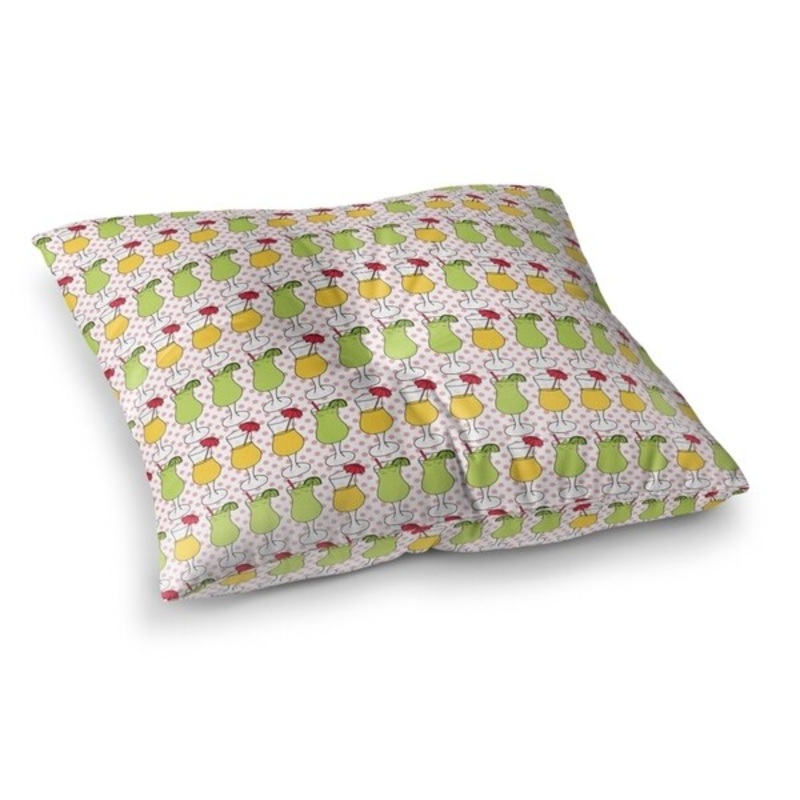 BEACH COCKTAILS PATTERN Floor Pillow By Kavka Designs