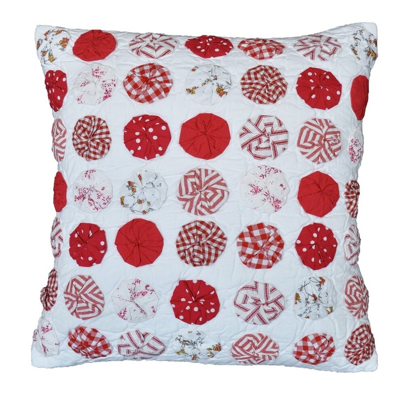 Sherrie Red Circles Decorative Pillow