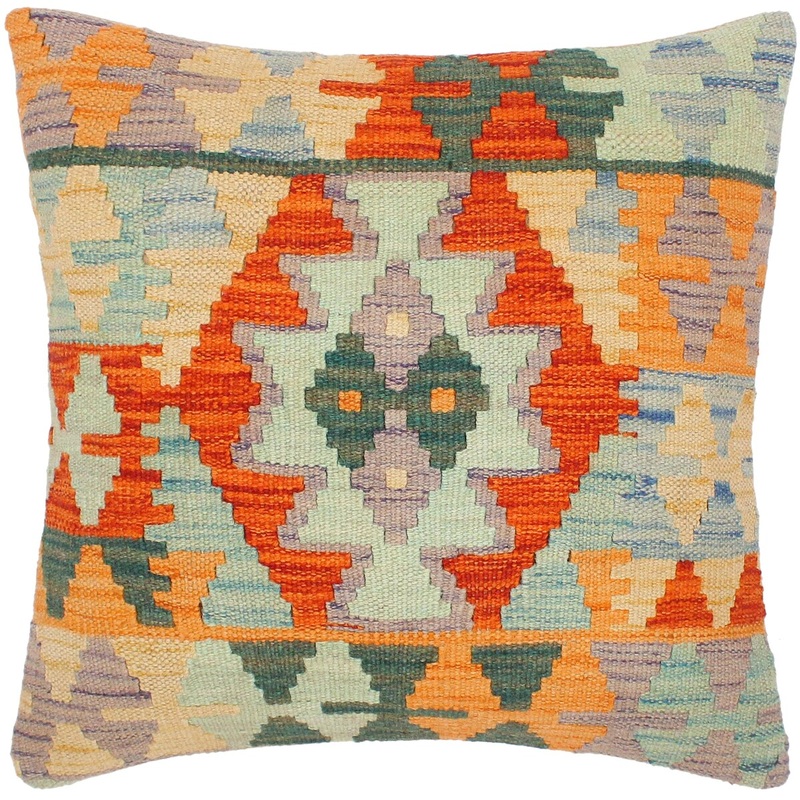Southwestern Misha Hand-Woven Turkish Kilim Pillow 17 in. x 18 in.