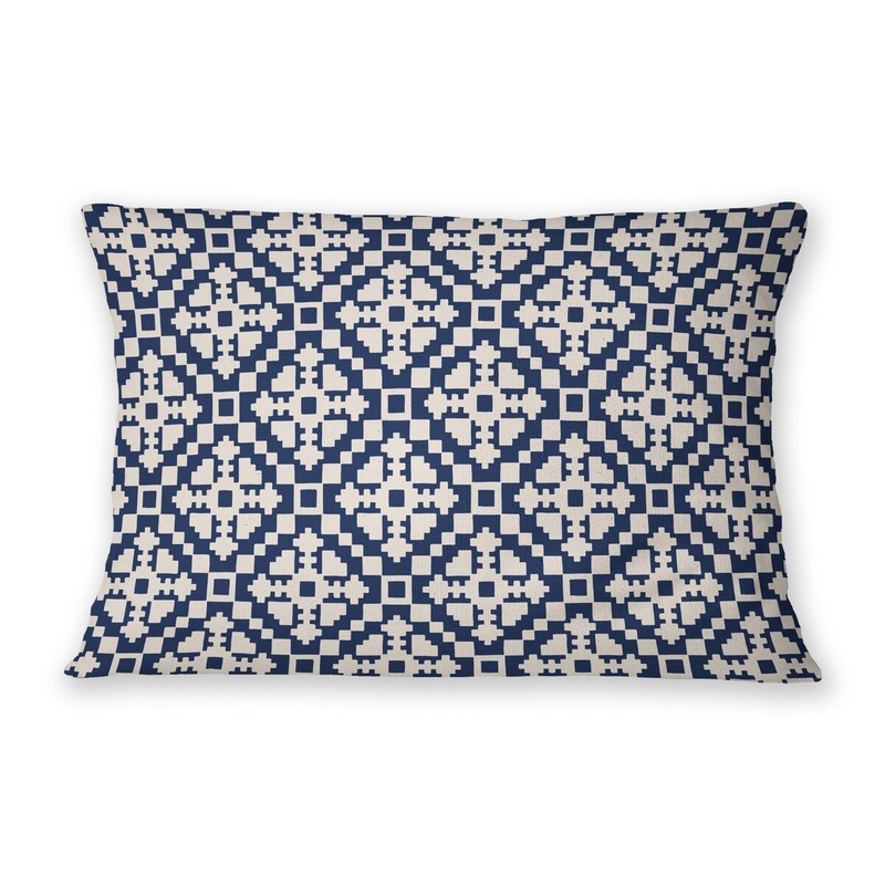SUNDANCE SNOWFLAKE NAVY Lumbar Pillow By Jenny Lund