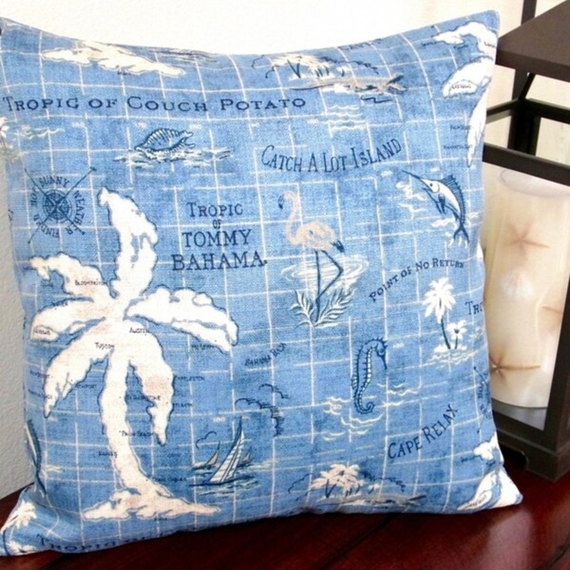 Artisan Pillows 18-inch Indoor/Outdoor Tropical Island Song Ocean Polyester Blue Throw Pillow Covers (Set of 2)