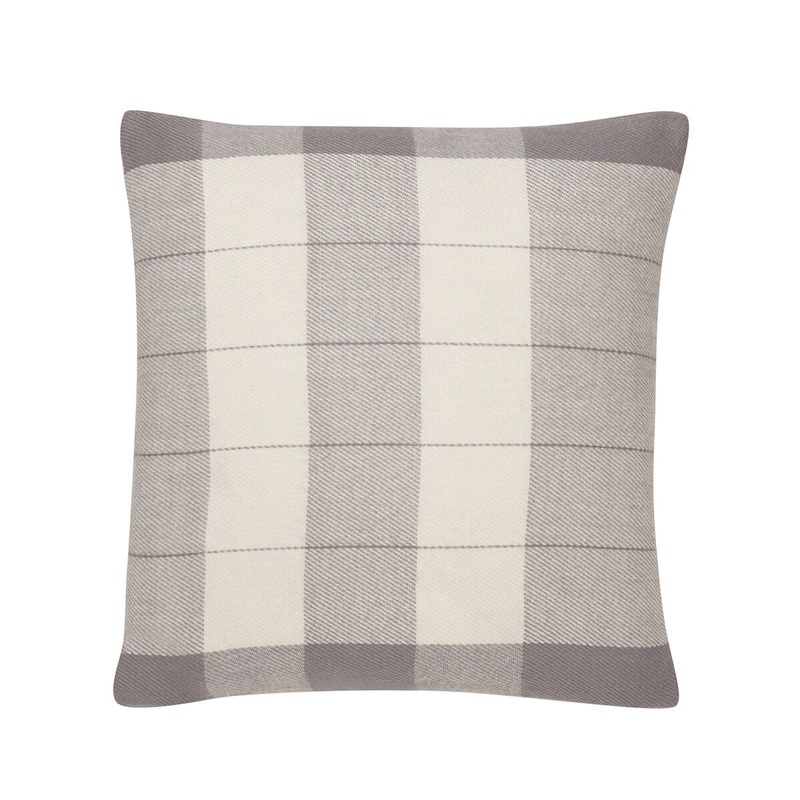 Brielle Home Grey & Taupe Plaid Throw Pillow - 16x16"