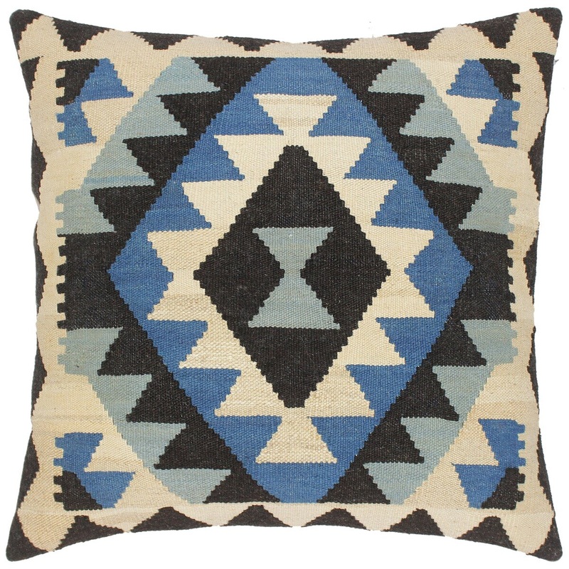 Shabby Chic Dorris Hand-Woven Turkish Kilim Pillow 20 in. x 21 in.