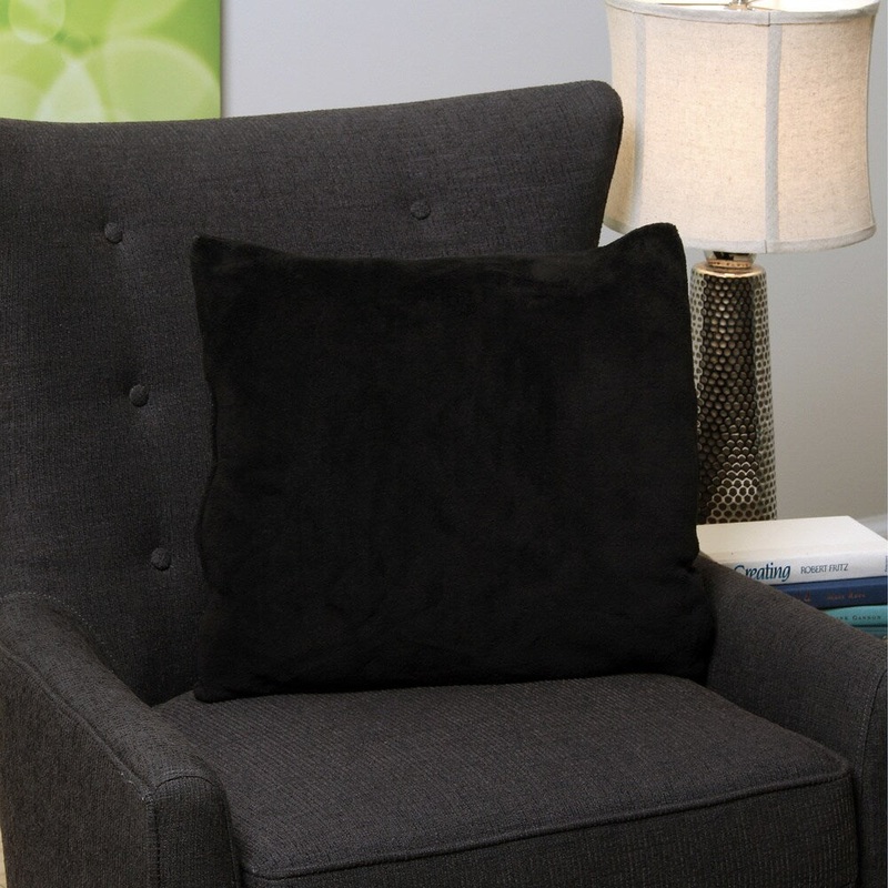Square Black Decorative Throw Pillow