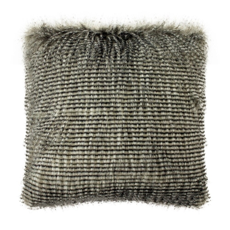 Swallow A Grey FauxFur Cushion