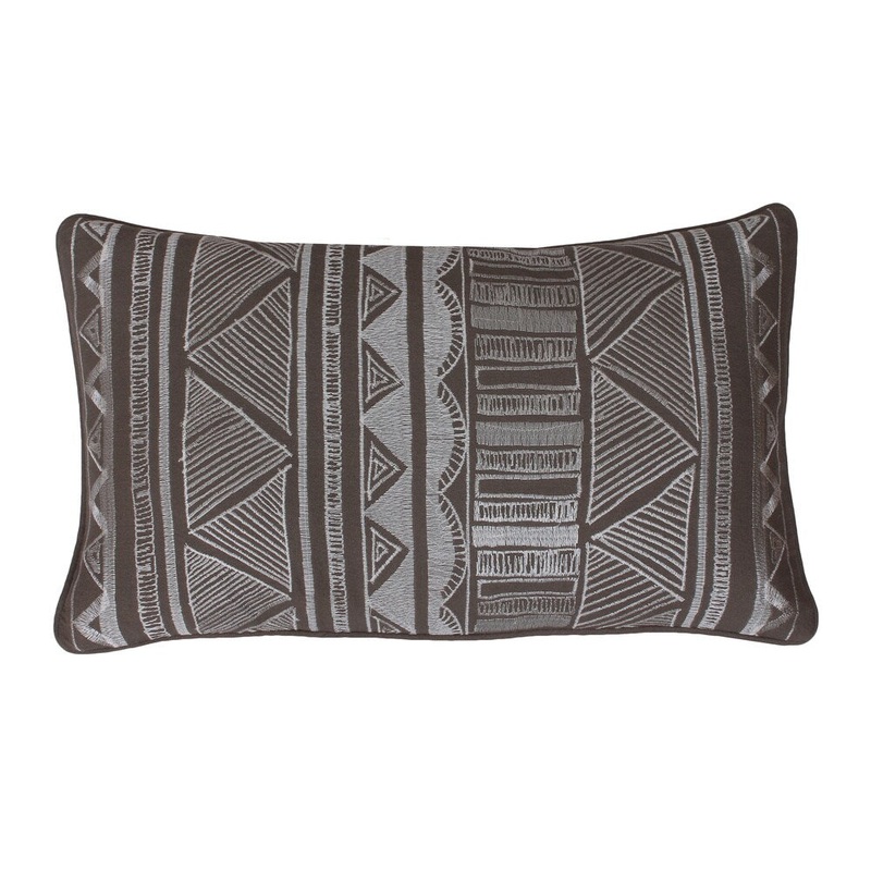 Thro by Marlo Lorenz Tracey Embroidered Tribal Sketch Pillow