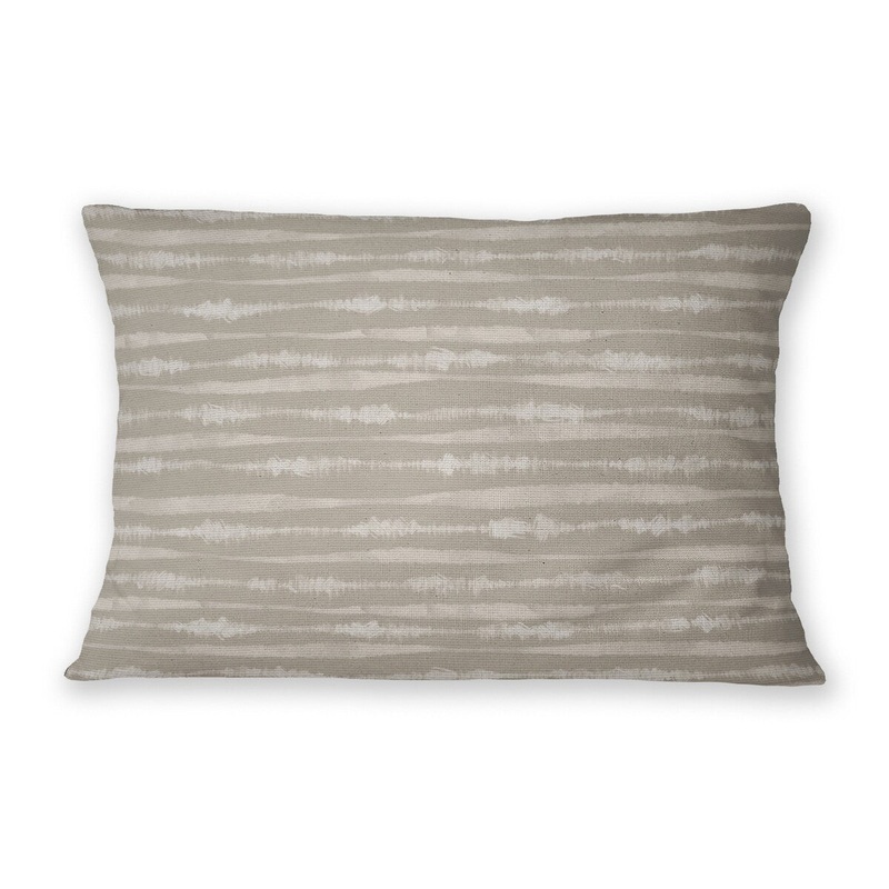 TIE-DYE STRIPE SAND Linen Throw Pillow By Jenny Lund