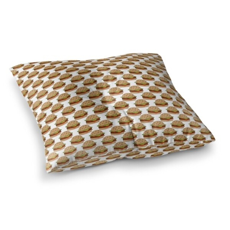 BBQ HAMBURGER PATTERN Floor Pillow By Kavka Designs