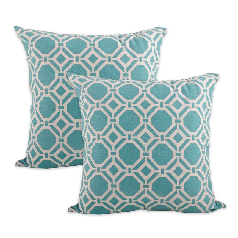 Throw Pillow Cover With Geometrical Design (Set of 2)