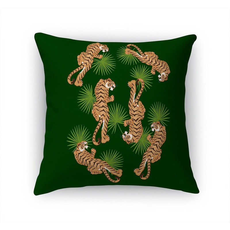 TIGER PALM GREEN Accent Pillow by Kavka Designs