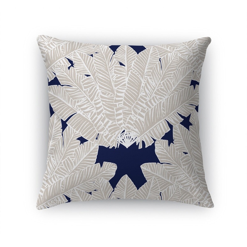 BANANA LEAVES BLUE Accent Pillow by Kavka Designs