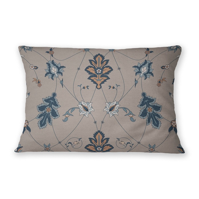 SHABYLON BLUE & GREY Linen Throw Pillow By Marina Gutierrez