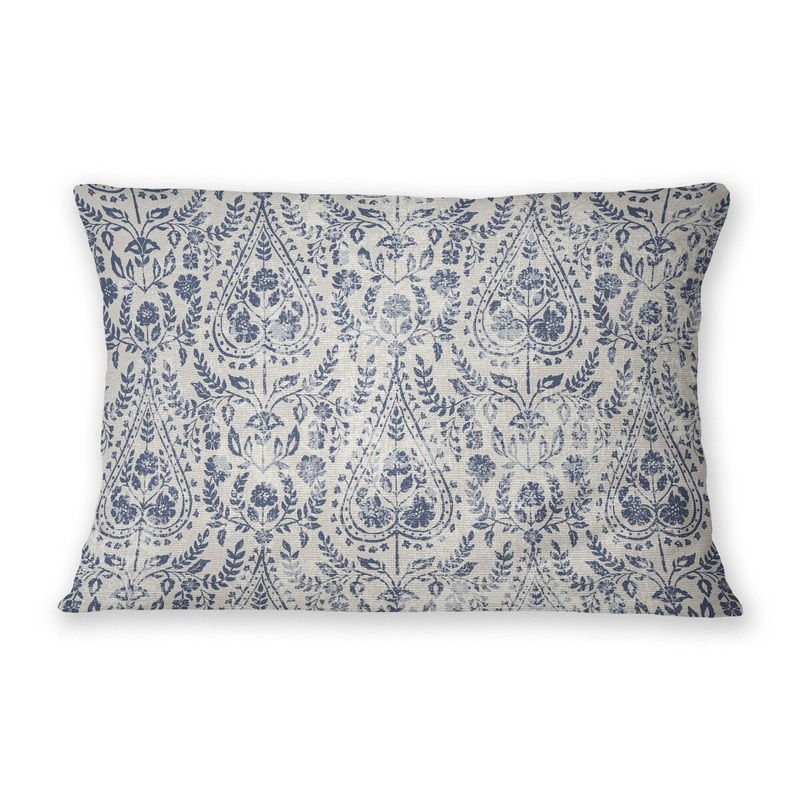 SHANA NAVY Linen Throw Pillow By Jenny Lund