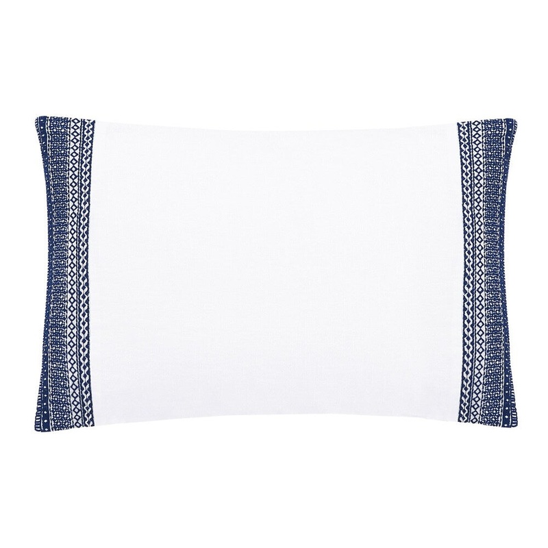 Sofia Embroidered Belgian Linen Boudoir Pillow