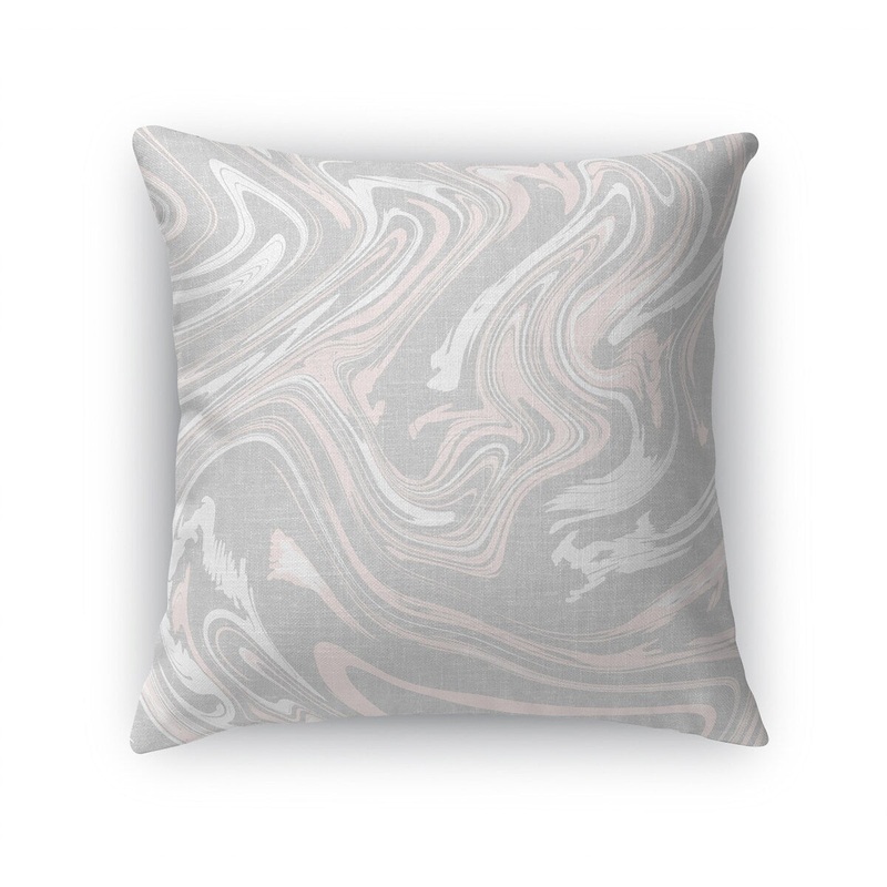 BOHO SWIRL PINK AND GREY Accent Pillow by Kavka Designs