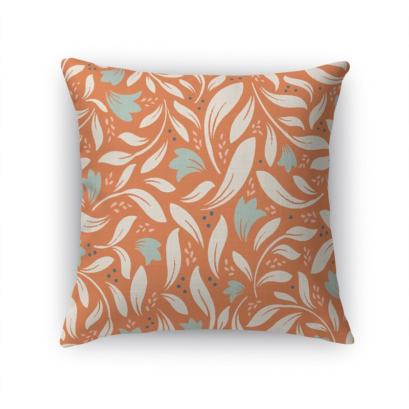 CALM WORDS PATTERN TERRACOTTA Accent Pillow By Gia Graham