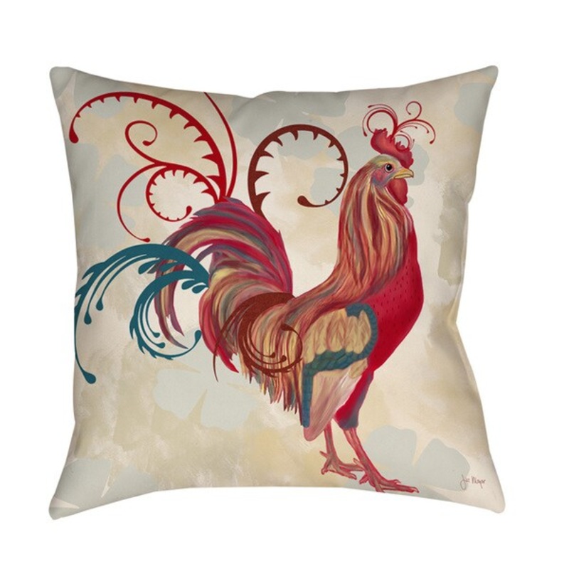 Teal Rooster I Indoor/ Outdoor Pillow